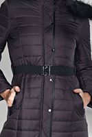 Tesettür giyim MÜRDÜM BİYELİ KAPİTONE MANTO 9746