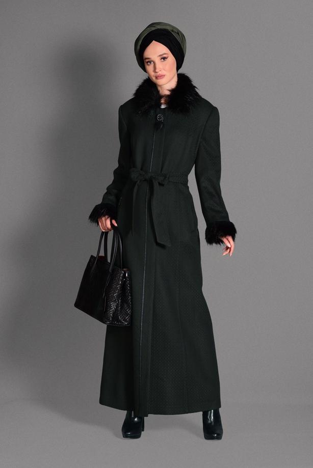 Vêtements hijab KAKI CABAN À BOUTONNÉ 9755  - TRENDTESETTÜR