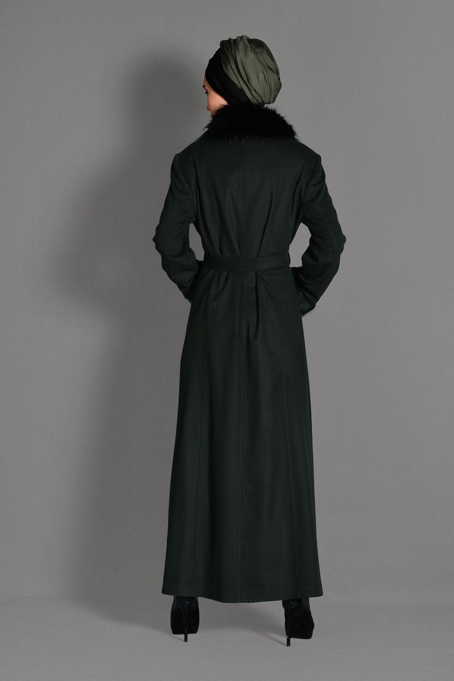 Vêtements hijab KAKI CABAN À BOUTONNÉ 9755