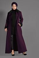 Hijab clothing PURPLE BUTTONED COAT 9755 