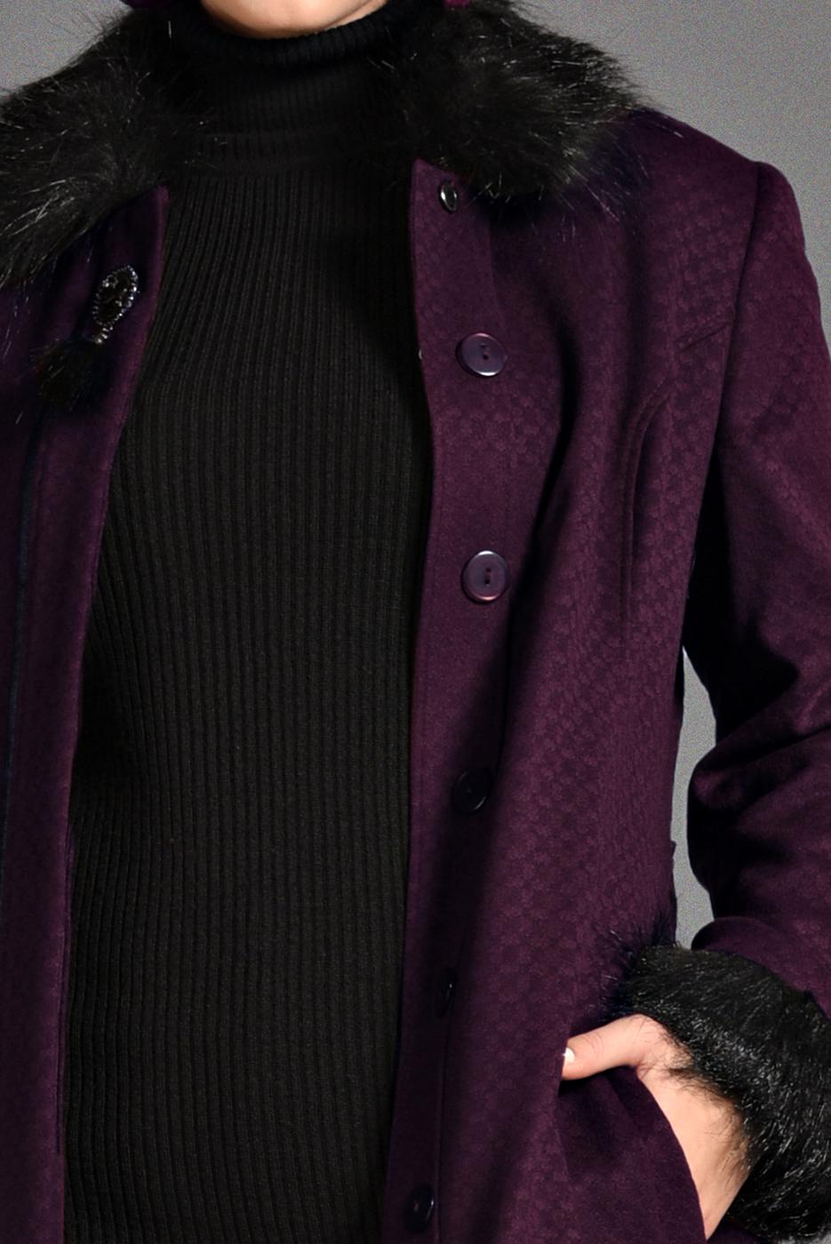 Hijab clothing PURPLE BUTTONED COAT 9755 