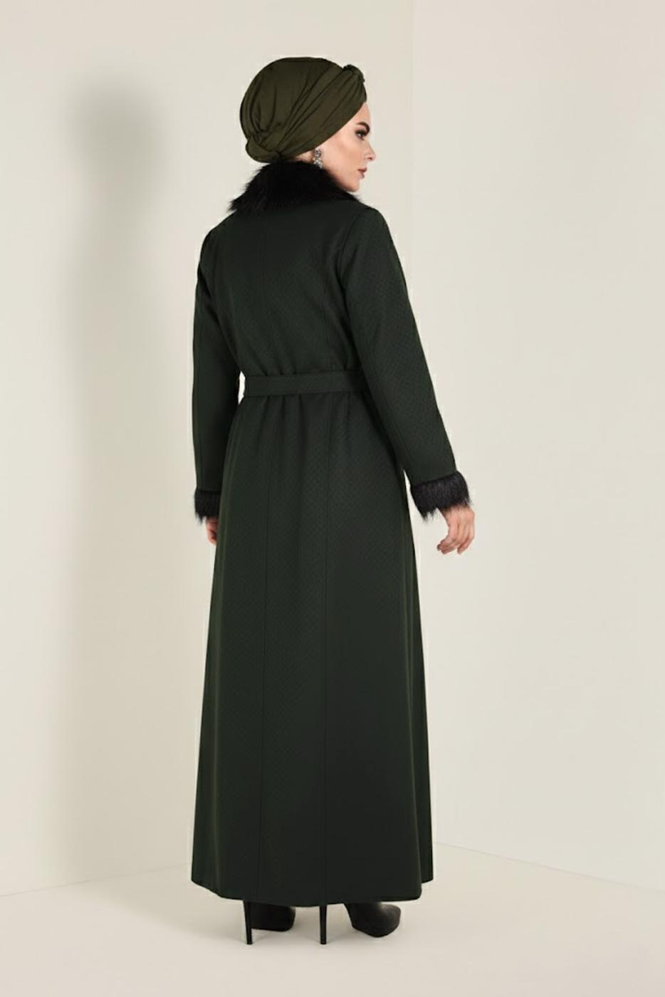 Vêtements hijab VERT CABAN À BOUTONNÉ T 9755 