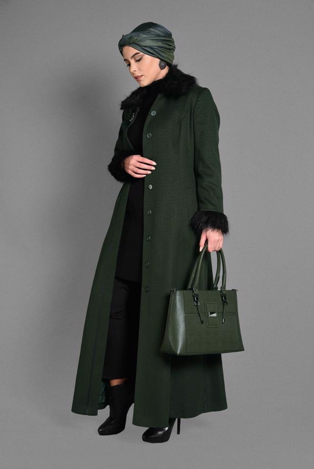 Vêtements hijab VERT CABAN À BOUTONNÉ 9755  - TRENDTESETTÜR