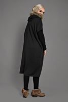Tesettür giyim SİYAH KAPÜŞONLU CEP DETAYLI PANÇO  35181