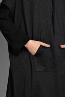 Tesettür giyim SİYAH KAPÜŞONLU CEP DETAYLI PANÇO  35181