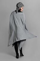 Tesettür giyim GRİ ASİMETRİK TRİKO  PANÇO T 99101