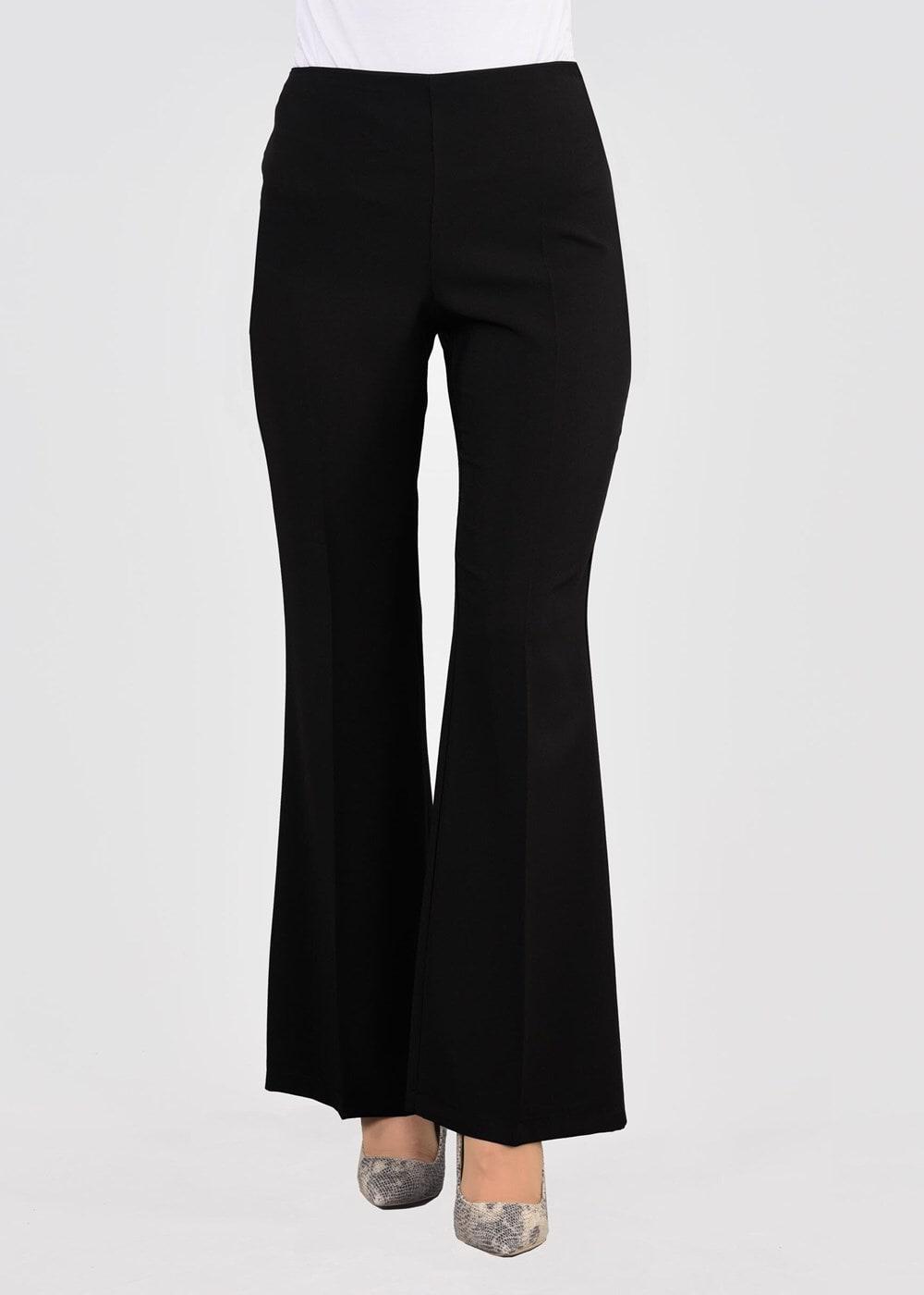 Tesettür giyim SİYAH YÜKSEK BEL İSPANYOL PAÇA PANTOLON 3854 