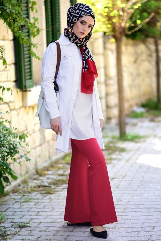 Hijab clothing  HIGH-WAIST FLARE PANTS 3854  - TRENDTESETTÜR