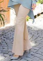 Tesettür giyim BEJ YÜKSEK BEL İSPANYOL PAÇA PANTOLON 3854 