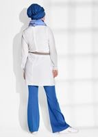 Vêtements hijab BLEU MARINE PANTALON EN PATTES D&prime;ÉLÈPHANT À HAUTE-TAILLE 3854 