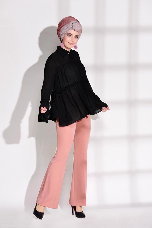 Vêtements hijab  HIGH-WAIST FLARE PANTS 3854  - TRENDTESETTÜR