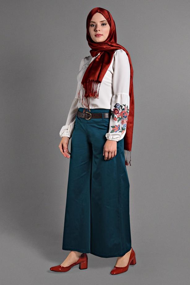 Vêtements hijab  BOOT-CUT BELTED PANTS 4605  - TRENDTESETTÜR