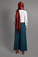 Vêtements hijab BLEU PANTALON À BOOT-CUT AVEC CEINTURE 4605 