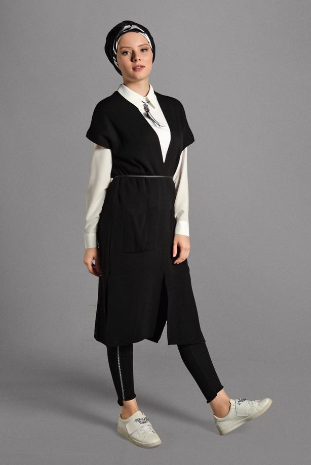 Tesettür giyim  SİM ŞERİTLİ LİKRALI PANTOLON 5502  - TRENDTESETTÜR