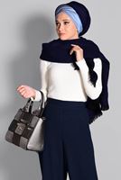 Tesettür giyim LACİVERT BELİ LASTİKLİ TRİKO PANTOLON 7216