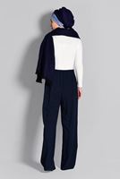 Tesettür giyim LACİVERT BELİ LASTİKLİ TRİKO PANTOLON 7216