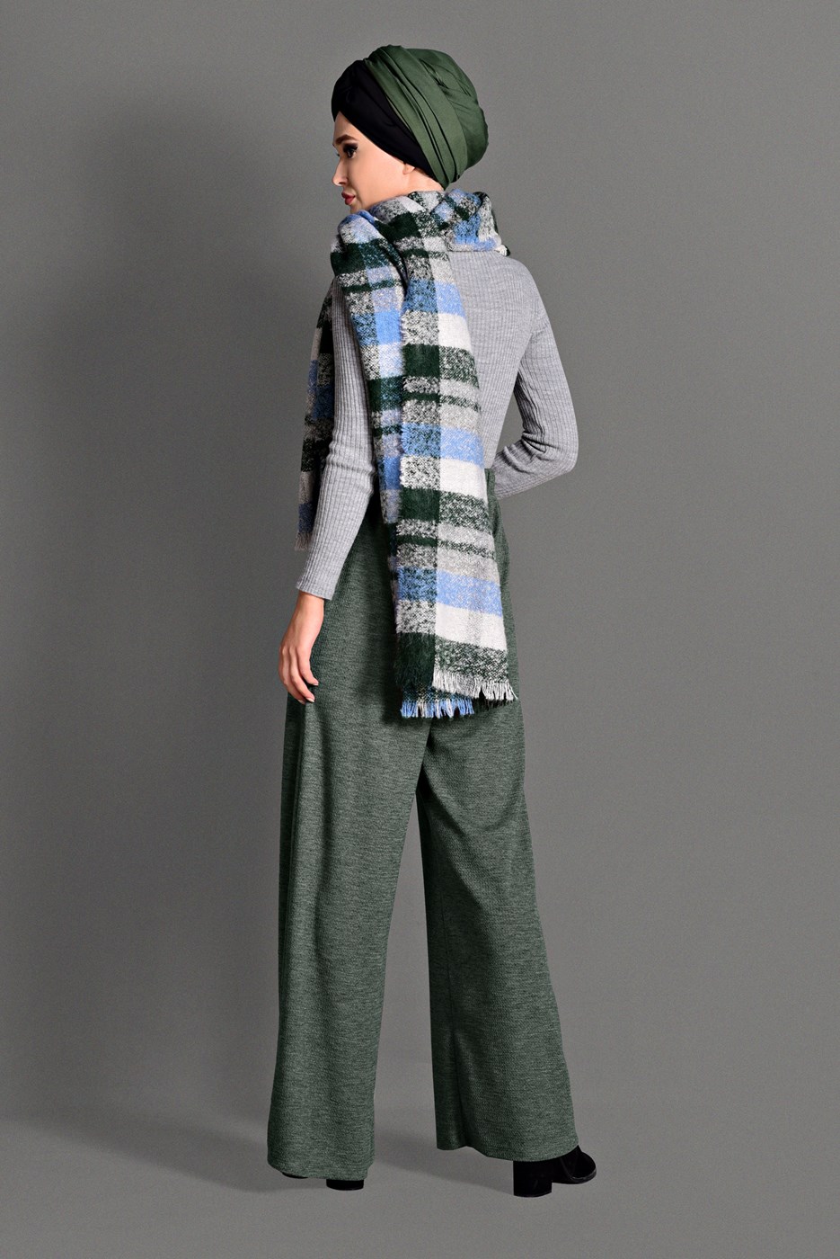 Tesettür giyim VİZON BELİ LASTİKLİ TRİKO PANTOLON 7216