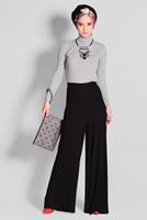 Tesettür giyim SİYAH BELİ LASTİKLİ SALAŞ PANTOLON 7217