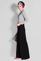 Tesettür giyim SİYAH BELİ LASTİKLİ SALAŞ PANTOLON 7217