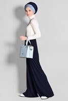 Tesettür giyim LACİVERT BELİ LASTİKLİ SALAŞ PANTOLON 7217