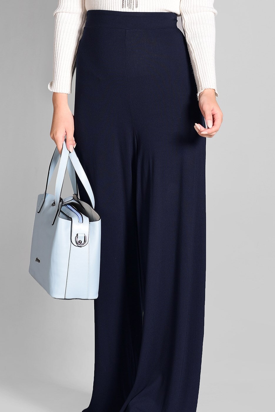 Tesettür giyim LACİVERT BELİ LASTİKLİ SALAŞ PANTOLON 7217