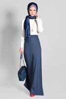 Tesettür giyim LACİVERT BELİ LASTİKLİ SALAŞ PANTOLON 7217
