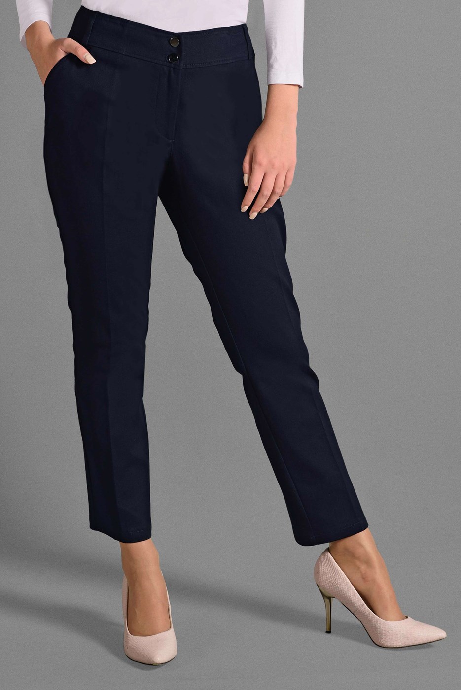 Tesettür giyim LACİVERT CEPLİ ARA BEL PANTOLON 7254 