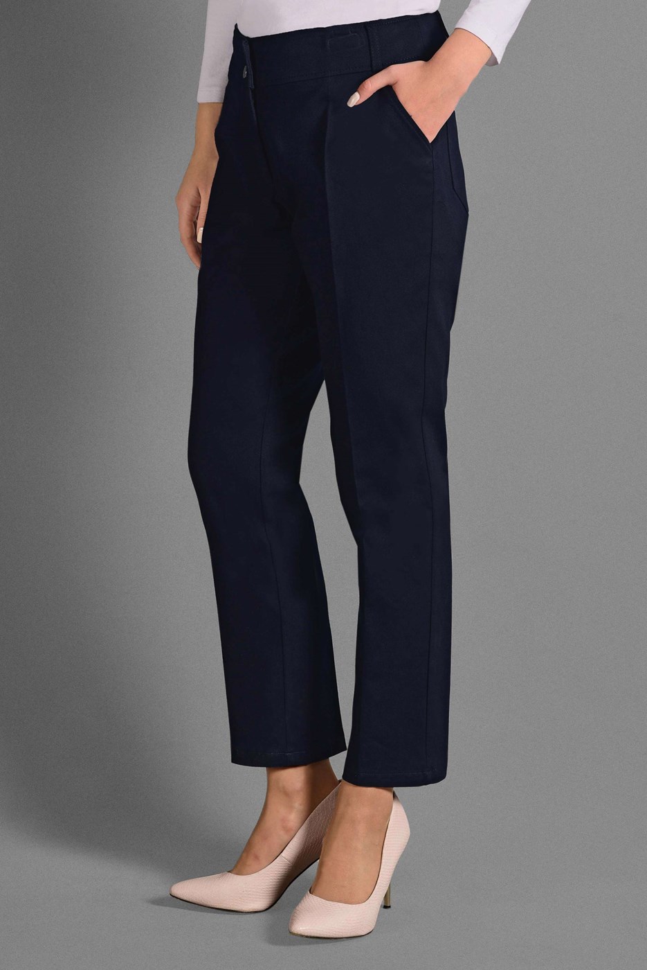 Tesettür giyim LACİVERT CEPLİ ARA BEL PANTOLON 7254 