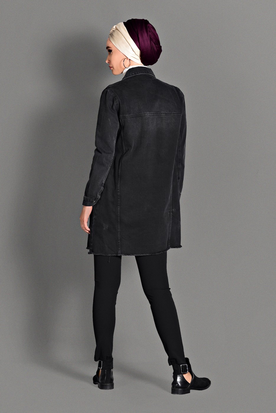 Tesettür giyim SİYAH BELİ LASTİKLİ TAYT PANTOLON  7276 