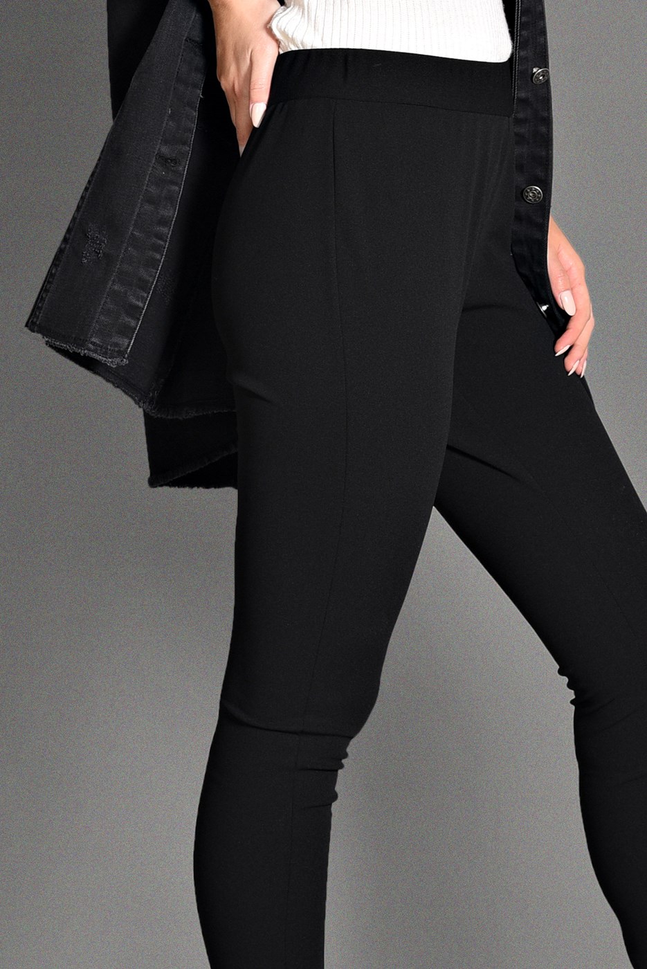 Tesettür giyim SİYAH BELİ LASTİKLİ TAYT PANTOLON  7276 