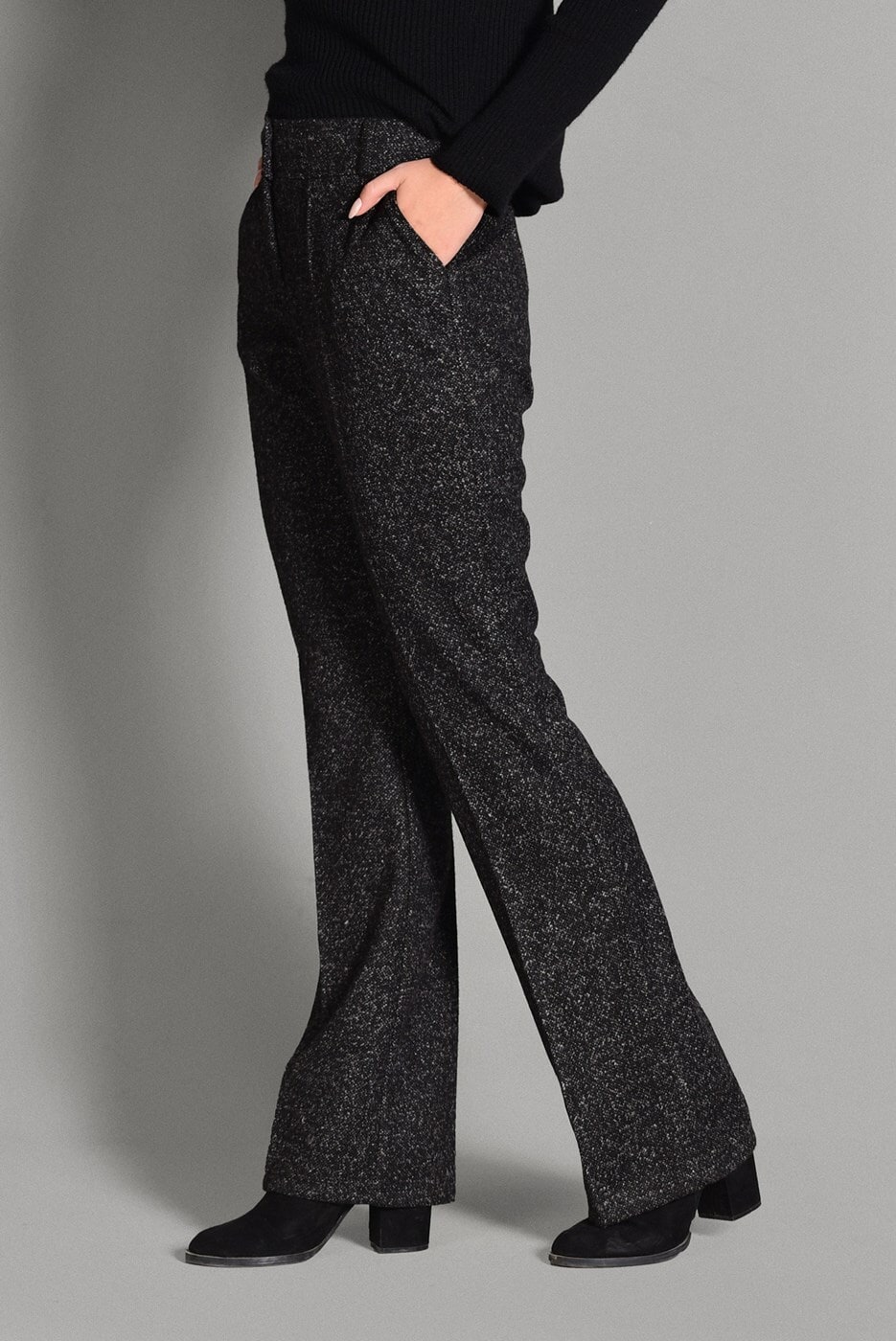 Tesettür giyim SİYAH ORTA YÜKSEK BEL KLASİK KESİM PANTOLON 7279 