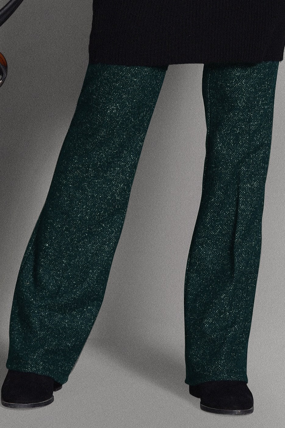 Tesettür giyim YEŞİL ORTA YÜKSEK BEL KLASİK KESİM PANTOLON 7279 