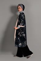 Tesettür giyim SİYAH BOL KESİM KADİFE PANTOLON 7401 