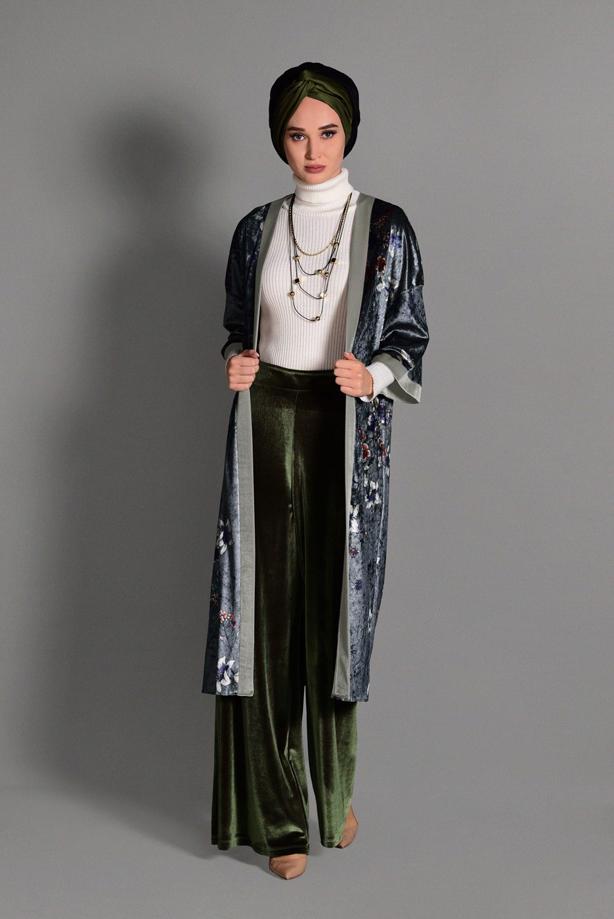 Vêtements hijab  PANTALON LARGE EN VELOURS 7401  - TRENDTESETTÜR