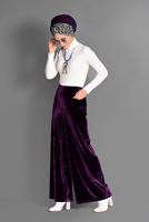 Tesettür giyim MÜRDÜM BOL KESİM KADİFE PANTOLON 7401 