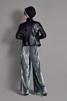 Tesettür giyim GÜMÜŞ BOL KESİM KADİFE PANTOLON 7401 