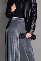 Tesettür giyim GÜMÜŞ BOL KESİM KADİFE PANTOLON 7401 