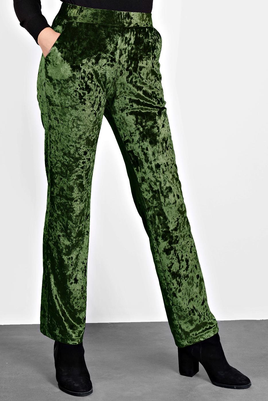 Tesettür giyim HAKİ ALVİNA CEPLİ KADİFE PANTOLON 7402 