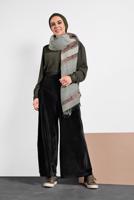 Vêtements hijab NOIR T 7405 Alvina Düz Kadife Pantolon