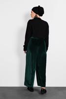 Hijab clothing GREEN T 7405 Alvina Düz Kadife Pantolon