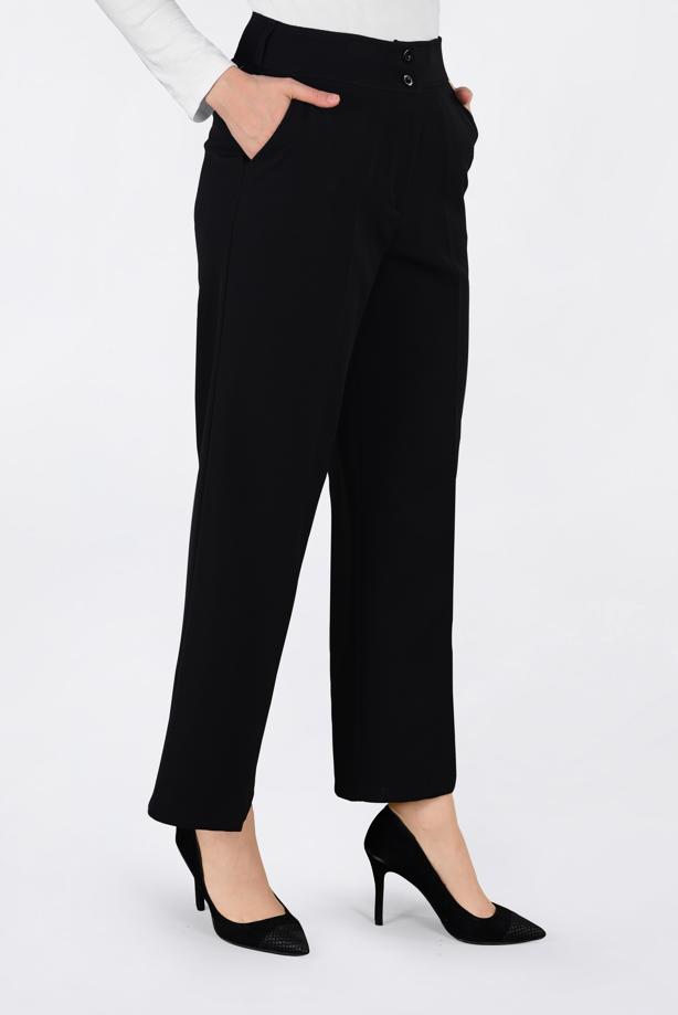 Vêtements hijab NOIR ALVİNA COUPE CLASSIQUE PANTALON 7407 - TRENDTESETTÜR