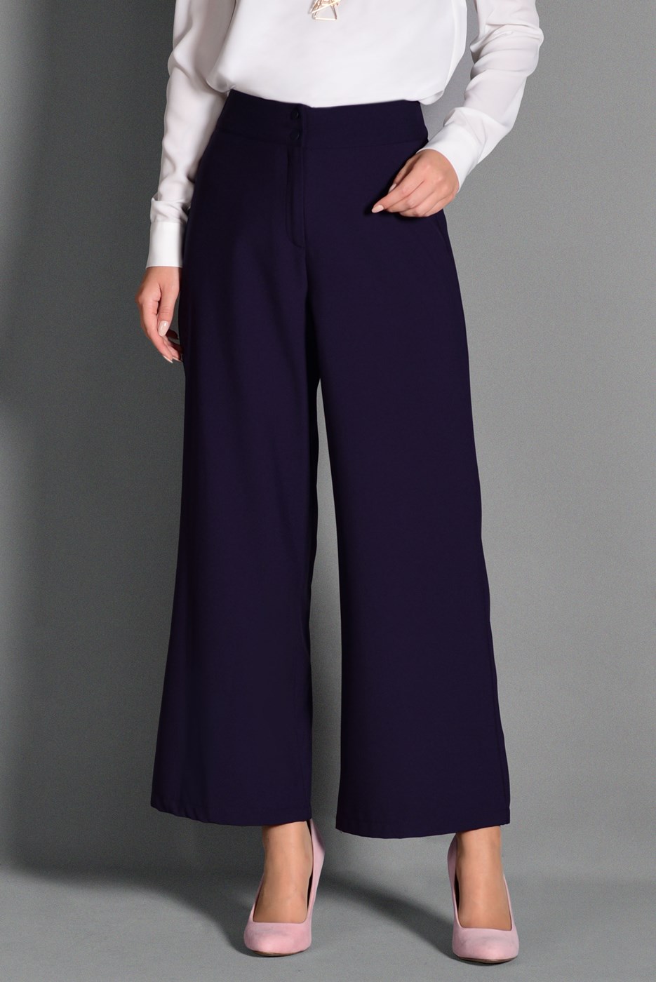 Tesettür giyim MOR GENİŞ KESİM KUMAŞ PANTOLON 7408 