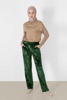 Tesettür giyim HAKİ ALVİNA KADİFE PANTOLON 7413  