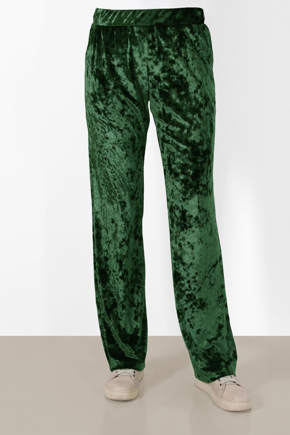 Tesettür giyim HAKİ ALVİNA KADİFE PANTOLON 7413  