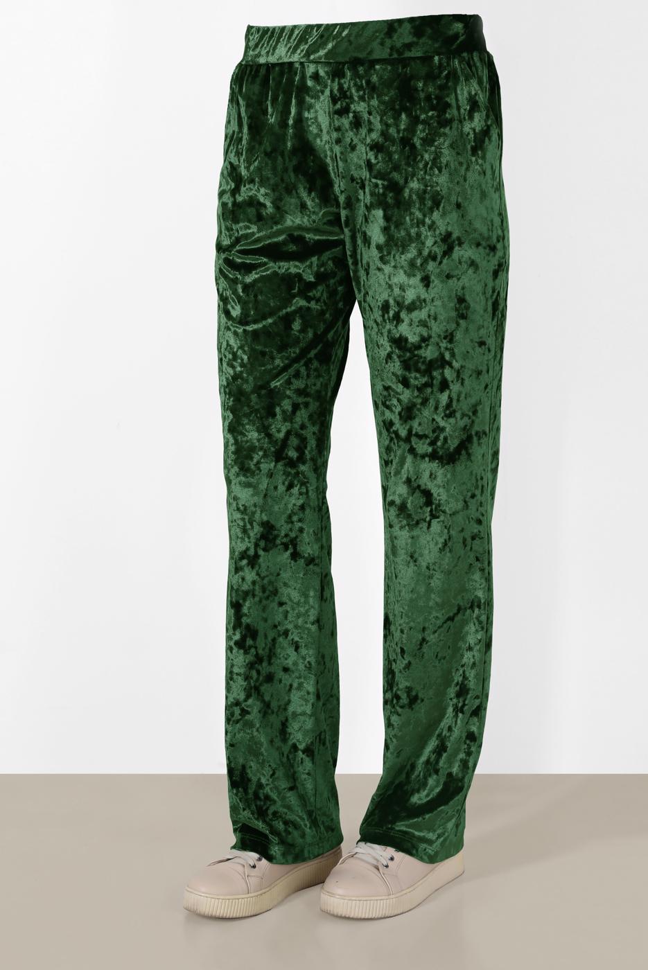 Tesettür giyim HAKİ ALVİNA KADİFE PANTOLON 7413  