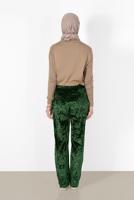 Tesettür giyim HAKİ ALVİNA KADİFE PANTOLON 7413  