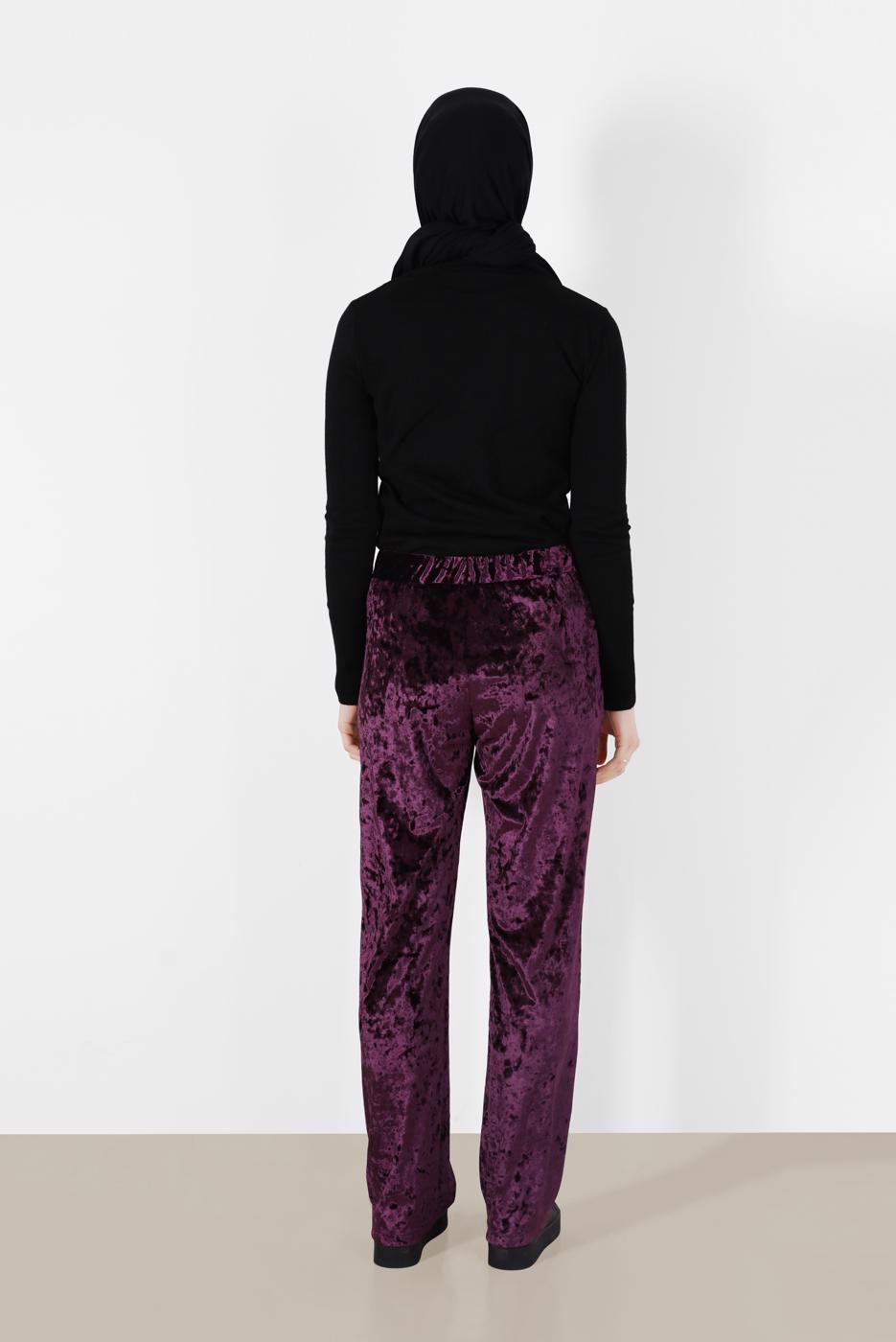 Tesettür giyim MÜRDÜM ALVİNA KADİFE PANTOLON 7413  