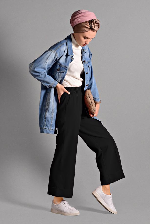 Vêtements hijab  ELASTIC-WAIST LYCRA PANTS 8542  - TRENDTESETTÜR