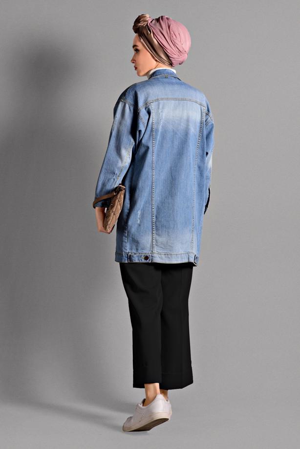 Tesettür giyim  BELİ LASTİKLİ LİKRALI PANTOLON 8542  - TRENDTESETTÜR