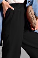 Tesettür giyim SİYAH BELİ LASTİKLİ LİKRALI PANTOLON 8542 